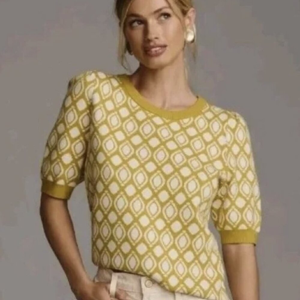 Maeve by Anthropologie Harmon Jacquard Geometric Sweater